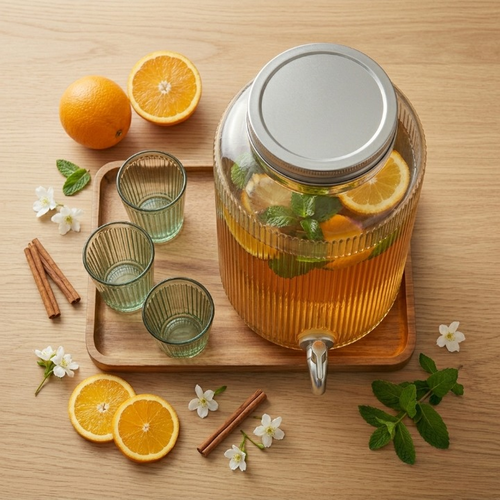 1 Gallon Glass Beverage Dispenser