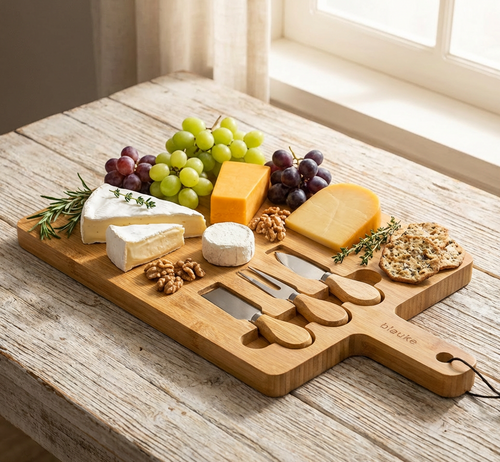 Bamboo Cheese Board & Knife Set